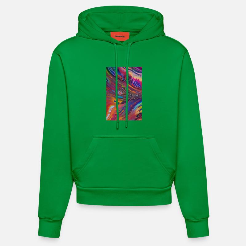 Art abstrait - Sweat à capuche bio ajusté fabriqué en UE - City Green