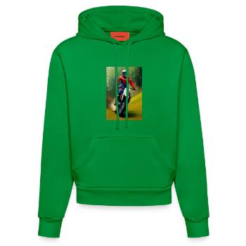 Équitation en motocross - Sweat à capuche bio ajusté fabriqué en UE - City Green - Devant