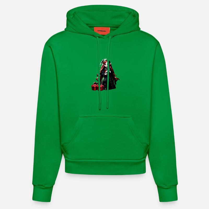 Lutin de Noël avec chaton. - Sweat à capuche bio ajusté fabriqué en UE - City Green