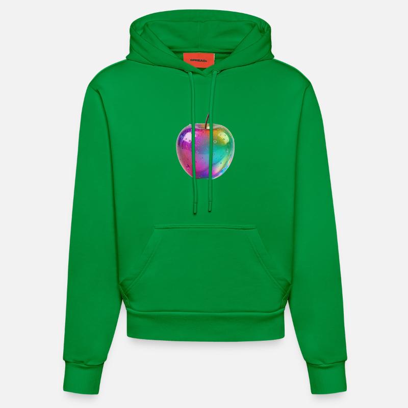 Conception esthétique de la pomme arc-en-ciel - Sweat à capuche bio ajusté fabriqué en UE - City Green
