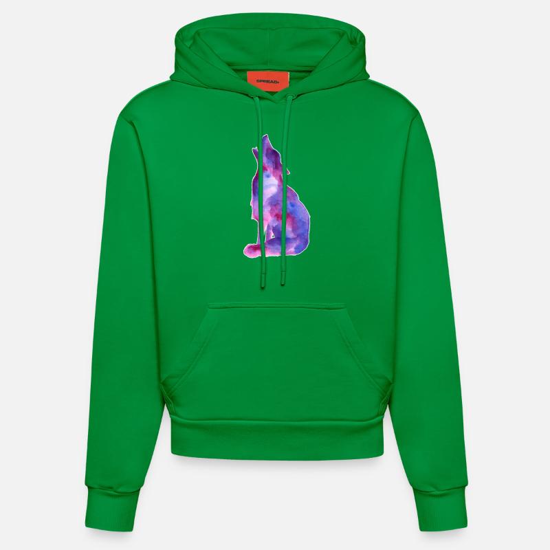 Galaxy Wolf - Sweat à capuche bio ajusté fabriqué en UE - City Green