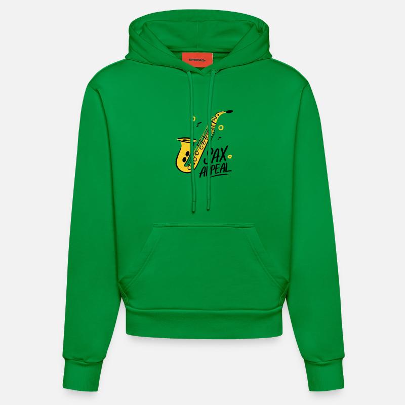 Saxophone Doré Jazz Graphique - Sweat à capuche bio ajusté fabriqué en UE - City Green