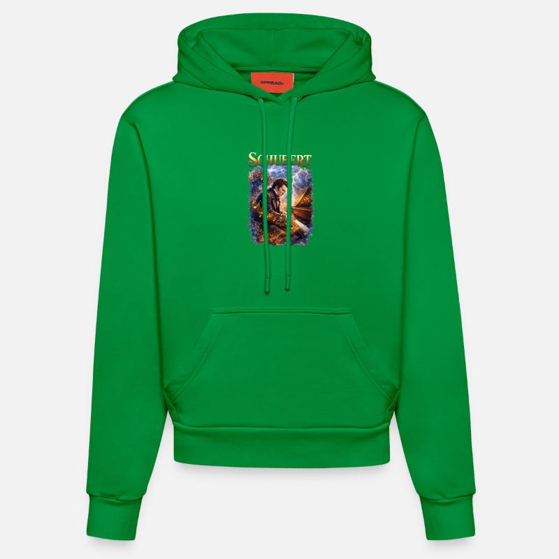 Schubert Piano Magic Tempest - Organic Fitted Hoodie Made in EU - City Green