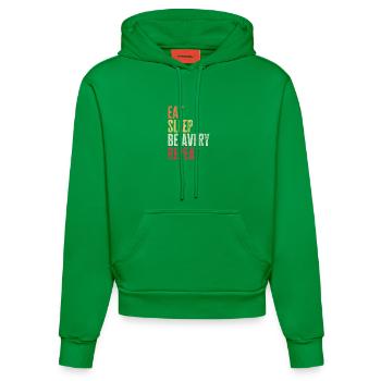 Mange, dors, sois Avery, répète Nom rétro - Sweat à capuche bio ajusté fabriqué en UE - City Green - Devant