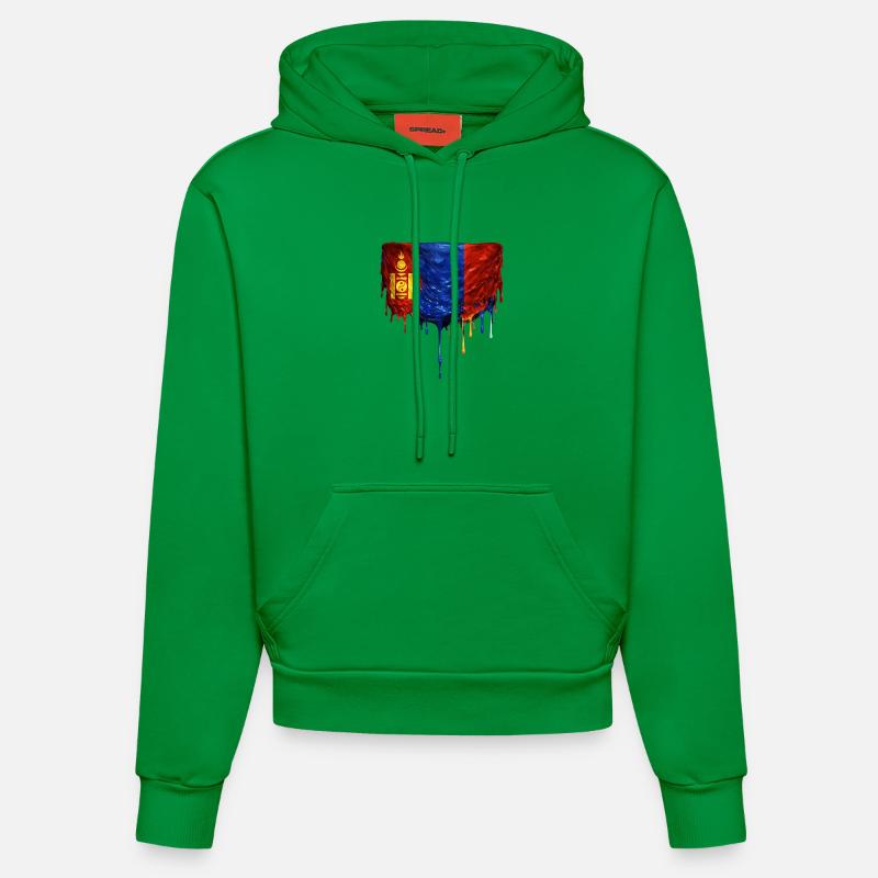 Chute du drapeau mongol - Sweat à capuche bio ajusté fabriqué en UE - City Green
