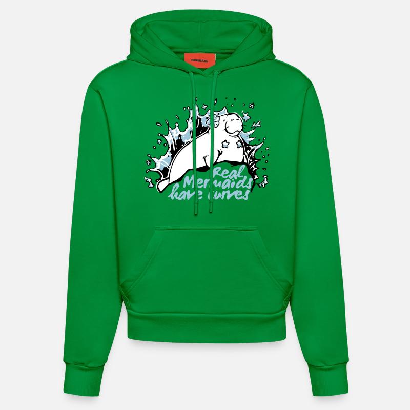 Manati Mermaid - sirène de sirène - Sweat à capuche bio ajusté fabriqué en UE - City Green