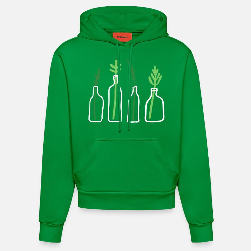 Plante graphique en bouteille - Sweat à capuche bio ajusté fabriqué en UE - City Green