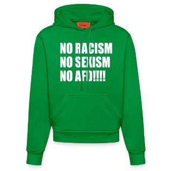 no racism no sexism no afd - Organic Fitted Hoodie Made in EU - City Green - Vorne
