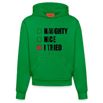 Lustige Sprüche zu Weihnachten - Organic Fitted Hoodie Made in EU - City Green - Vorne