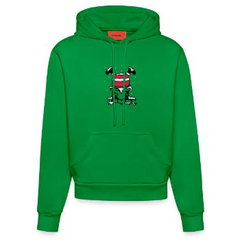 Nikolaus steckt im Schornstein fest - Organic Fitted Hoodie Made in EU - City Green - Vorne
