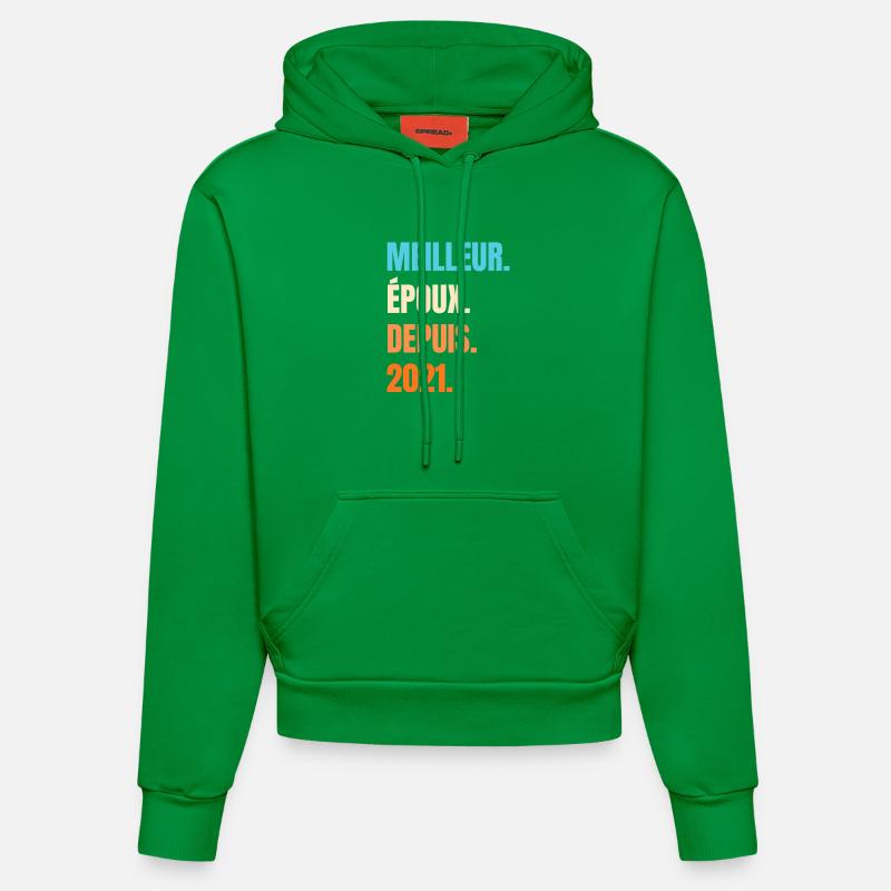 Bester Ehemann seit 2021 Geschenk-Ehemann - Organic Fitted Hoodie Made in EU - City Green