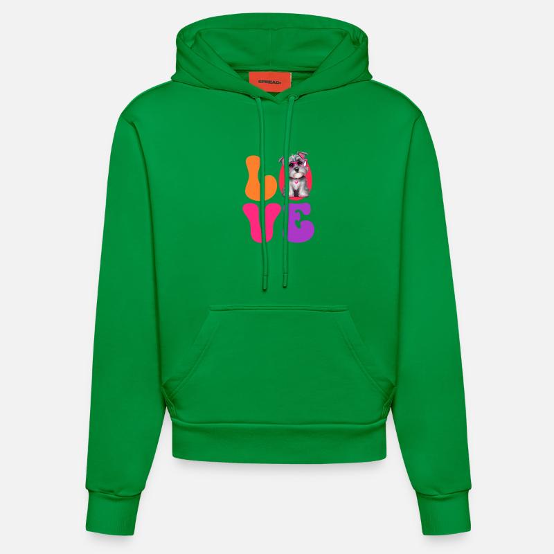 Schnauzer miniature de chien - Sweat à capuche bio ajusté fabriqué en UE - City Green
