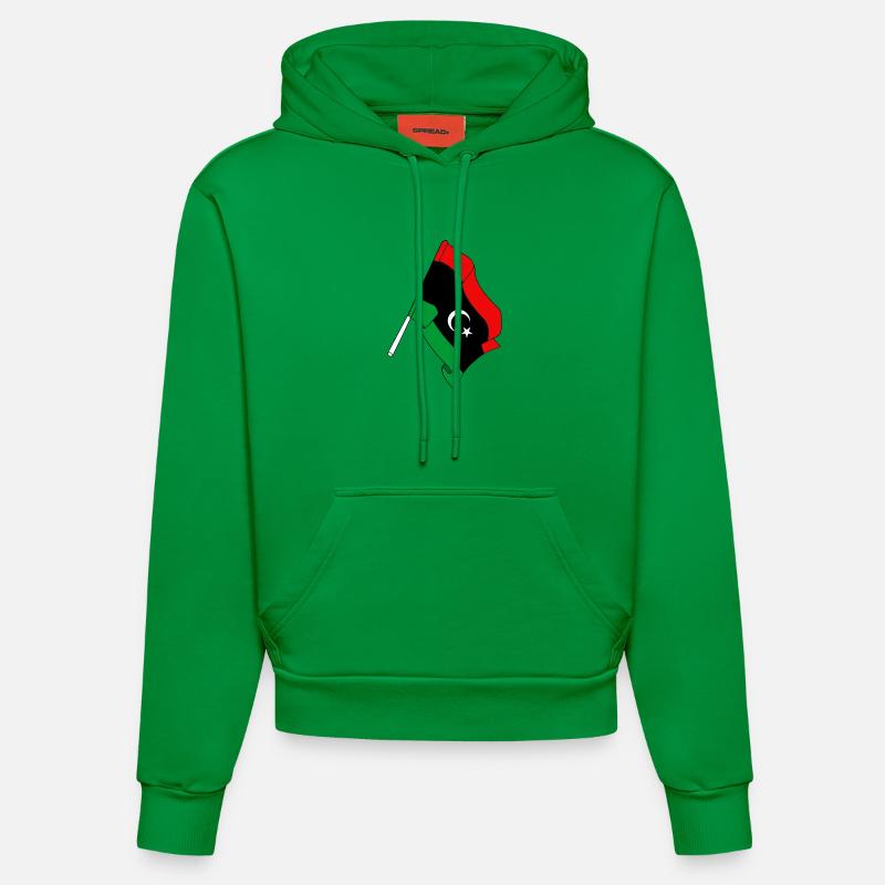 Drapeau Libye - Sweat à capuche bio ajusté fabriqué en UE - City Green