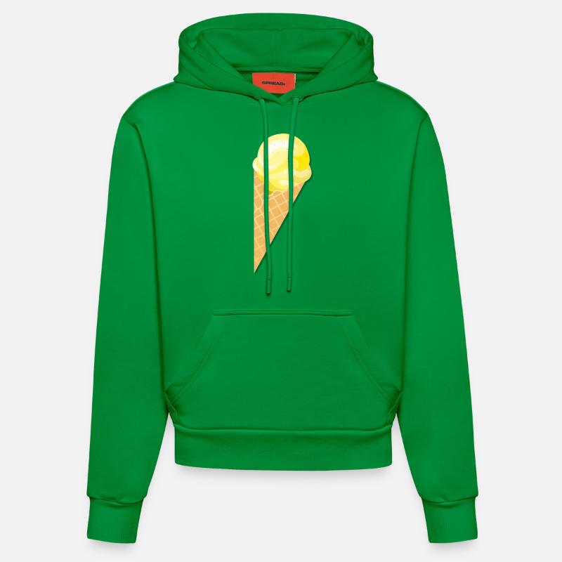 Kugel Vanille Eis Geschenk Idee - Organic Fitted Hoodie Made in EU - City Green