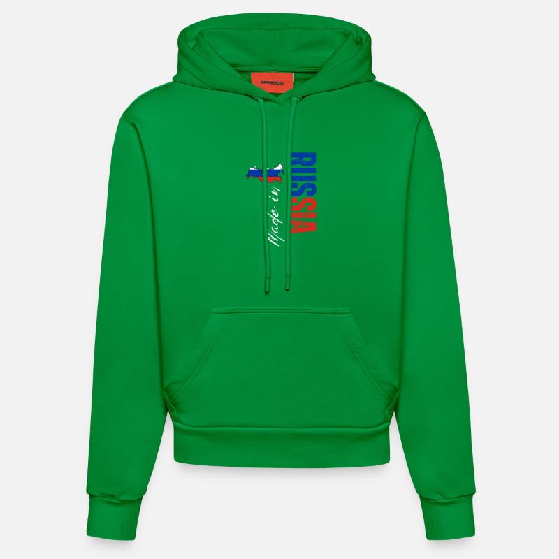 Fabriqué en Russie, design vertical - Sweat à capuche bio ajusté fabriqué en UE - City Green