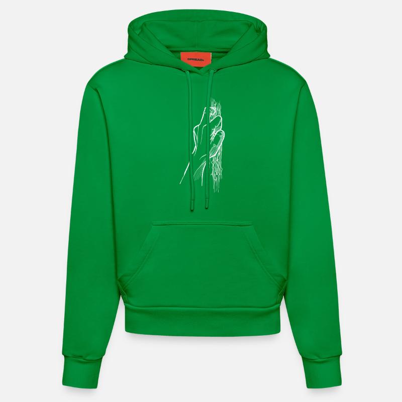 Grimper les doigts - Sweat à capuche bio ajusté fabriqué en UE - City Green