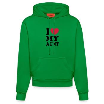 I love my aunt - Ich liebe meine Tante - Organic Fitted Hoodie Made in EU - City Green - Vorne