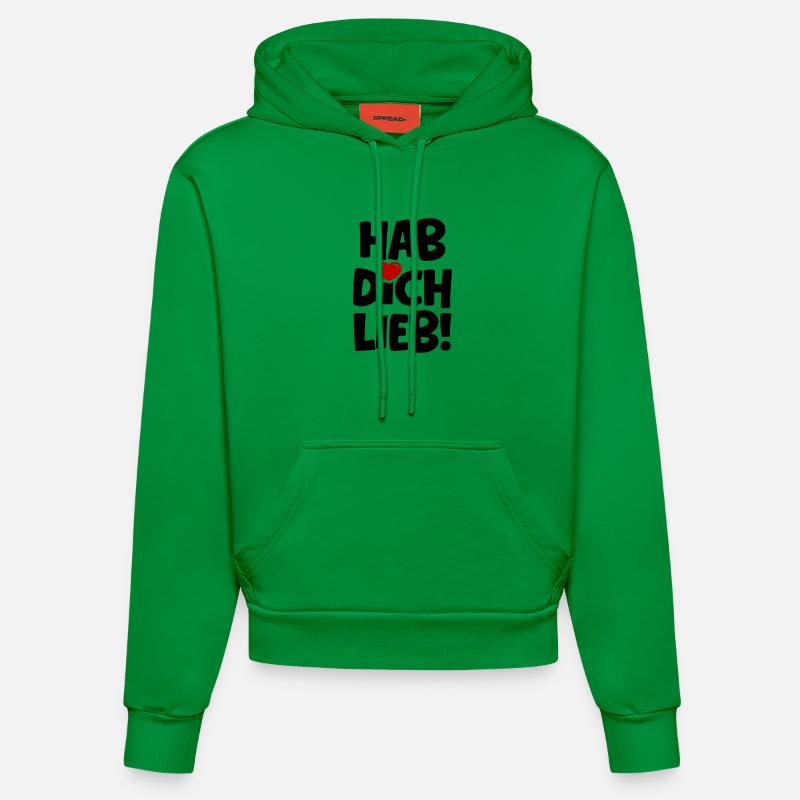 Je t’aime - amour dans l’amour - Sweat à capuche bio ajusté fabriqué en UE - City Green