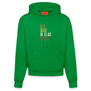 Iss, schlaf Sei Elias, wiederhole Retro-Name - Organic Fitted Hoodie Made in EU - City Green - Vorne