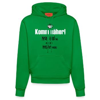 Komm näher! - Organic Fitted Hoodie Made in EU - City Green - Vorne