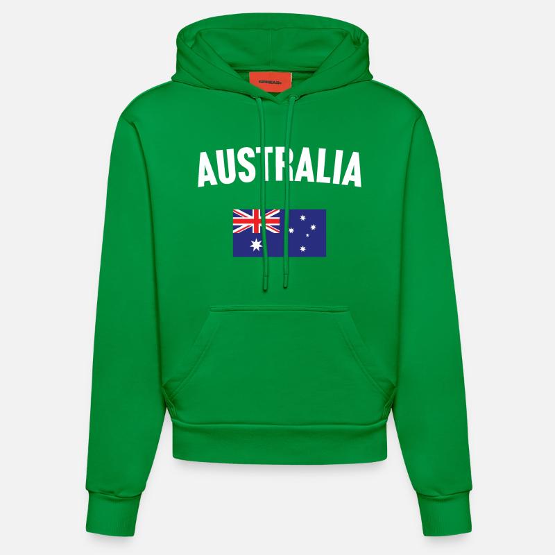 Drapeau de l’Australie - Sweat à capuche bio ajusté fabriqué en UE - City Green