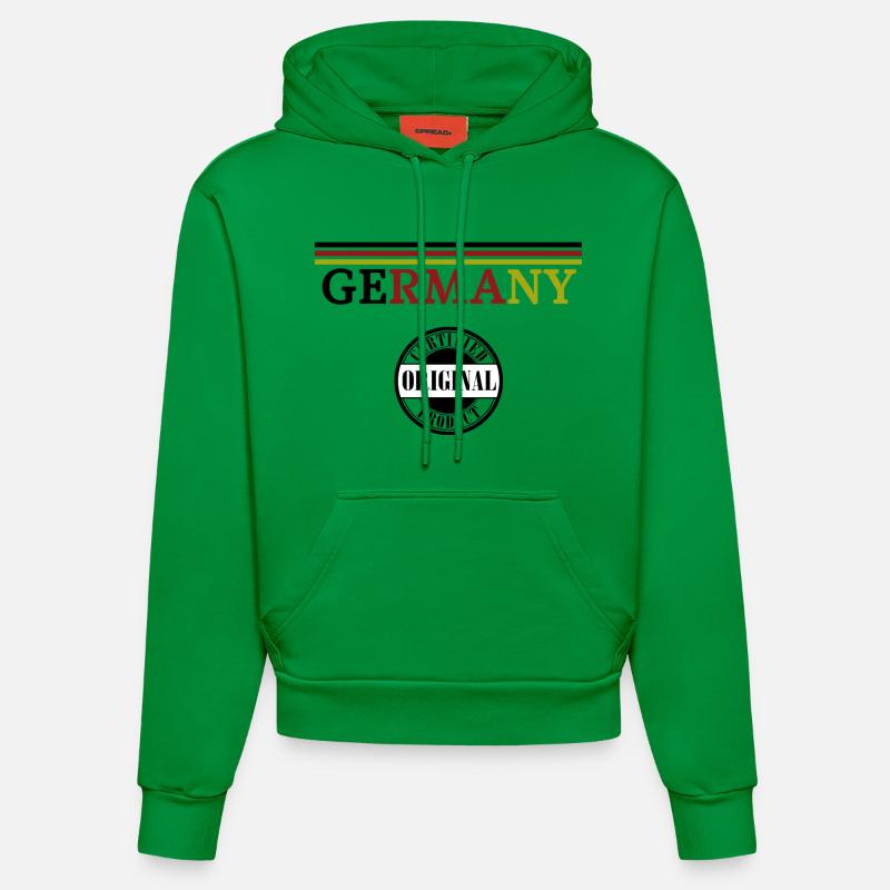 German Pride, drapeau de l’Allemagne - Sweat à capuche bio ajusté fabriqué en UE - City Green