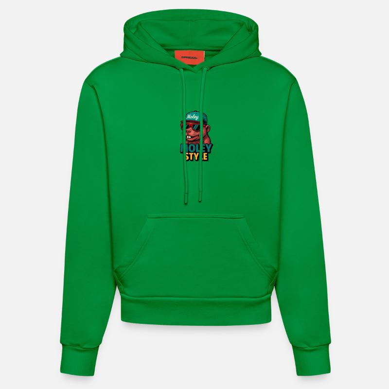 Casquette rétro Monkey Style Moley - Sweat à capuche bio ajusté fabriqué en UE - City Green