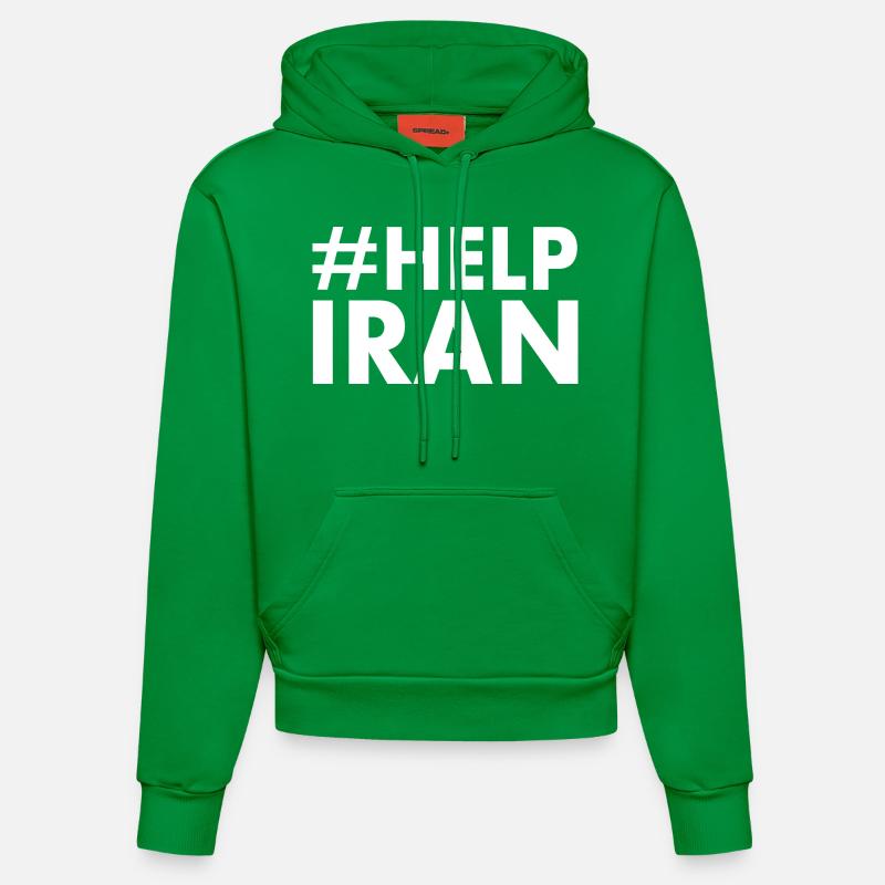 Help iran - Sweat à capuche bio ajusté fabriqué en UE - City Green