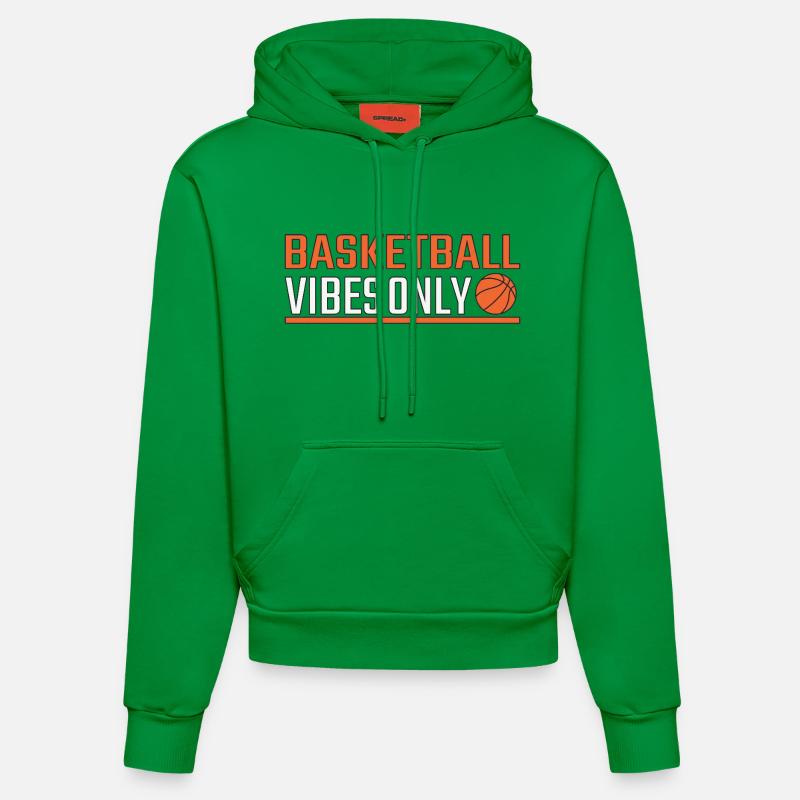 Vibrations de basket-ball uniquement - Sweat à capuche bio ajusté fabriqué en UE - City Green