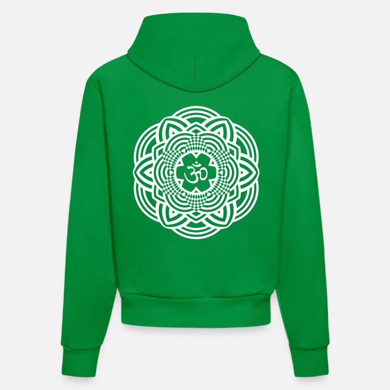 om mandala - Sweat à capuche bio ajusté fabriqué en UE - City Green