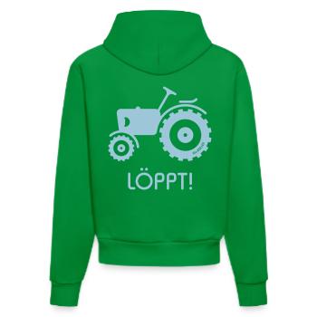 Löppt! (Trecker / Traktor / Plattdeutsch / Platt) - Organic Fitted Hoodie Made in EU - City Green - Hinten