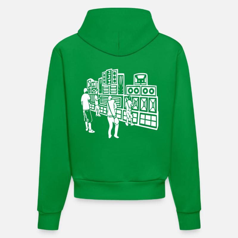 008 système audio 23 - Sweat à capuche bio ajusté fabriqué en UE - City Green
