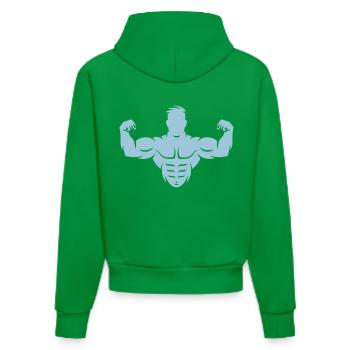 Bodybuilder (Bodybulding, Biceps, Athletic Sports) - Organic Fitted Hoodie Made in EU - City Green - Back