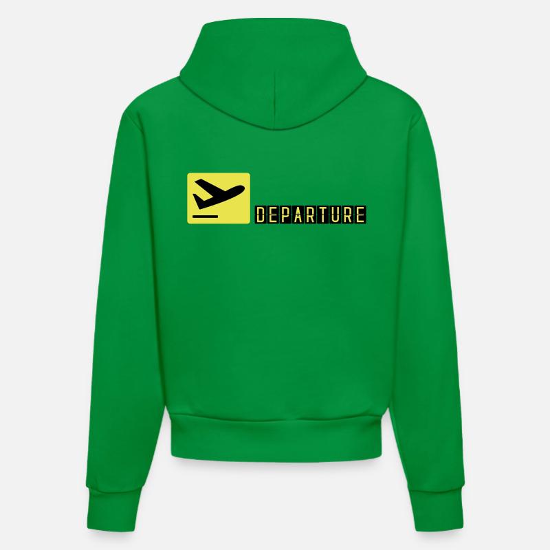Flugzeug beim Starten - Organic Fitted Hoodie Made in EU - City Green