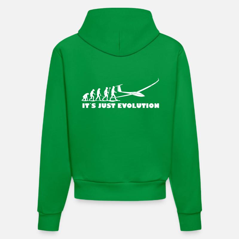 evolution gliding glider pilot - Organic Fitted Hoodie Made in EU - City Green