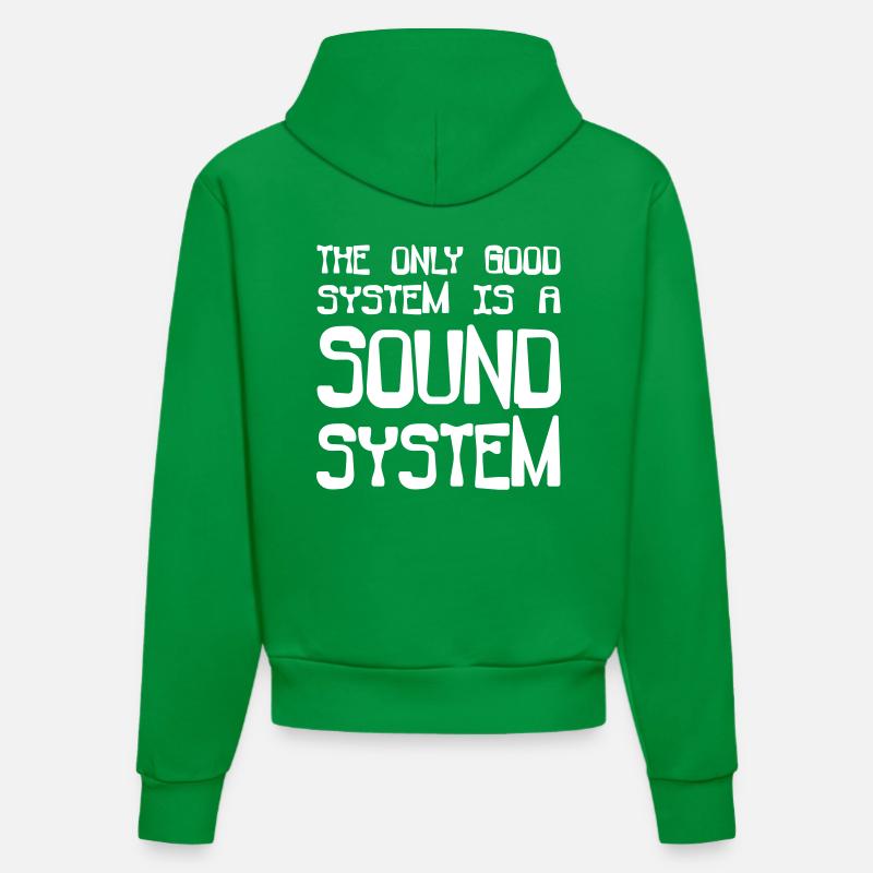 le seul bon système est un système sonore - Sweat à capuche bio ajusté fabriqué en UE - City Green