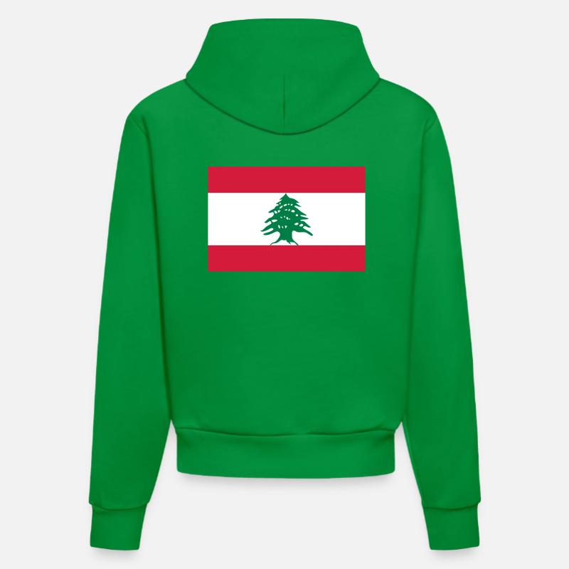 Drapeau national du Liban - Sweat à capuche bio ajusté fabriqué en UE - City Green