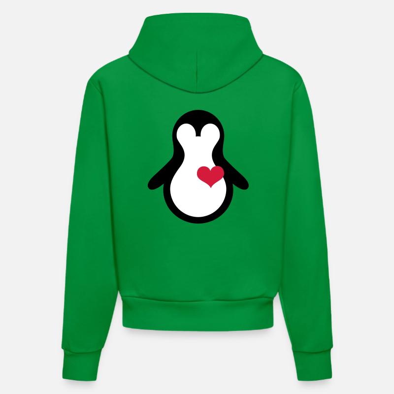 penguin with heart - Sweat à capuche bio ajusté fabriqué en UE - City Green