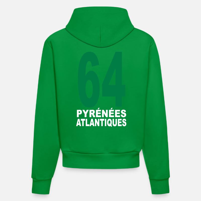 Pyrénées-Atlantiques 64 - Sweat à capuche bio ajusté fabriqué en UE - City Green
