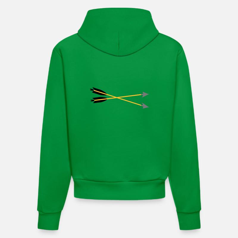 tir à l'arc motif patjila - Sweat à capuche bio ajusté fabriqué en UE - City Green