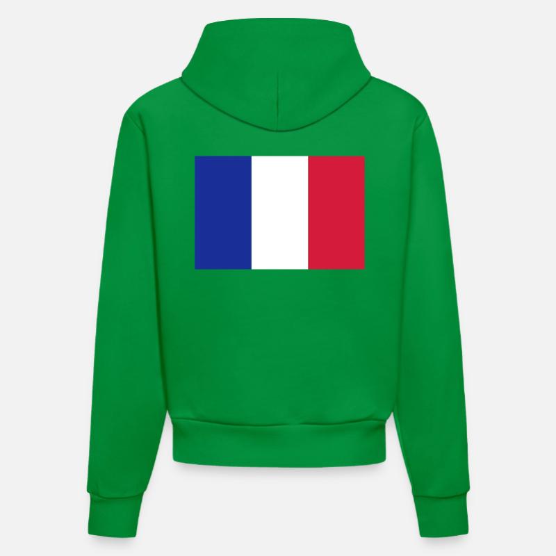 Drapeau national de la France - Sweat à capuche bio ajusté fabriqué en UE - City Green