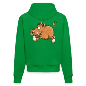 Flotte Wutz - Wildschwein - Eber - Sau - Geschenk - Organic Fitted Hoodie Made in EU - City Green - Hinten