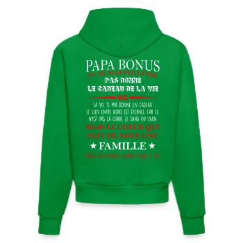 Papa bonus TU NE M’AS PEUT-ÊTRE PAS DONNE LE CADEA - Sweat à capuche bio ajusté fabriqué en UE - City Green - Dos