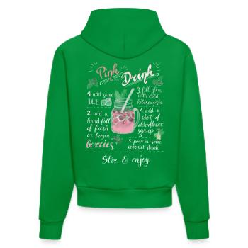 Pink Drink - Organic Fitted Hoodie Made in EU - City Green - Hinten