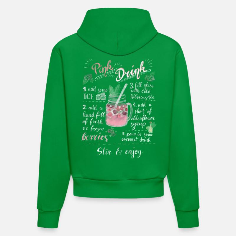 Pink Drink - Organic Fitted Hoodie Made in EU - City Green