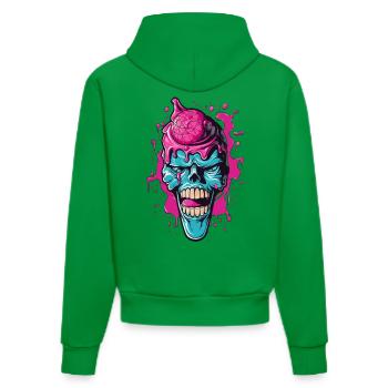 Crâne coloré avec motif acrylique - Sweat à capuche bio ajusté fabriqué en UE - City Green - Dos
