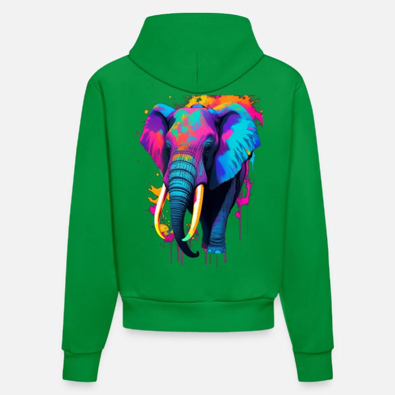 Éléphant - Sweat à capuche bio ajusté fabriqué en UE - City Green