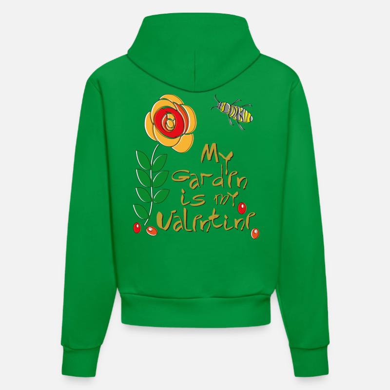 mon jardin est mon Valentin - Sweat à capuche bio ajusté fabriqué en UE - City Green
