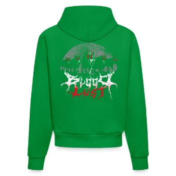 Bloodlust Wolf Pack - Organic Fitted Hoodie Made in EU - City Green - Back