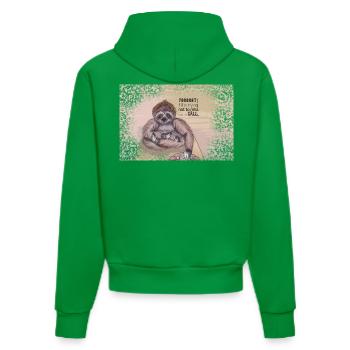 Fill is trying not to miss another call - Organic Fitted Hoodie Made in EU - City Green - Hinten